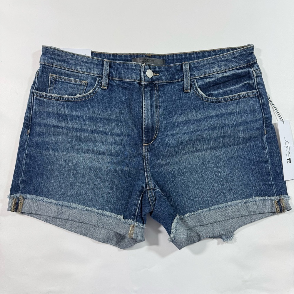 Joes Mid Rise Boyfriend Cuffed Shorts Blue Size 32